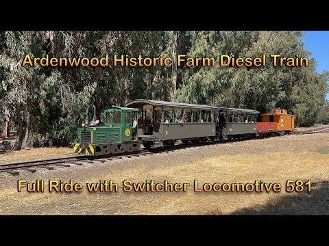 Ardenwood Historic Farm Diesel Train Full Loop Ride with 5-Ton Switcher Locomotive 581 4K60