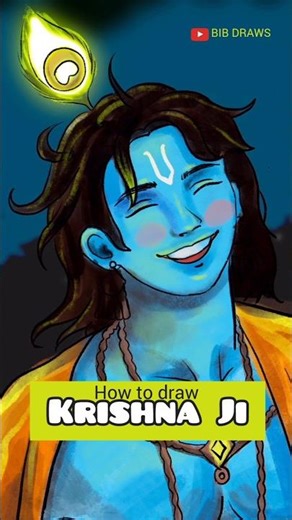 How to Draw Lord Krishna Easily 💙🥰 | Step by Step Drawing | #krishna #drawing #shorts #trending