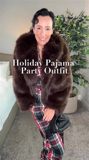 Eugenia Battaglia on Instagram: "Holiday pajama party, but make it cute. These J.Crew PJs are light, breathable, and so comfortable — perfect for the holidays. I added a faux jacket and fun shoes to dress them up, and now I’m ready. For reference, I’m wearing XS in both the top and bottoms. Comment WANT for the links. LinkDM *006*"