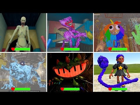 Poppy Playtime Chapters 1-2-3-4-5-6All Chase Scenes Explained in Bright Mode with Visible Healthbars