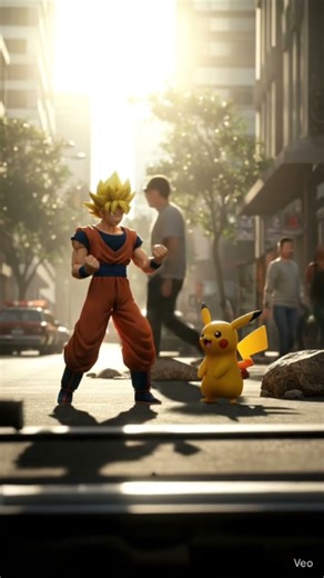 Goku Meets Pikachu From Pockemon