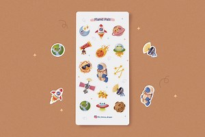 Sticker Sheet - Planet Pals | Stickers for Journaling and Planners - Etsy