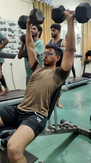 shoulder press exercise at gym #gymexercises #fitnessmotivation #aestheic