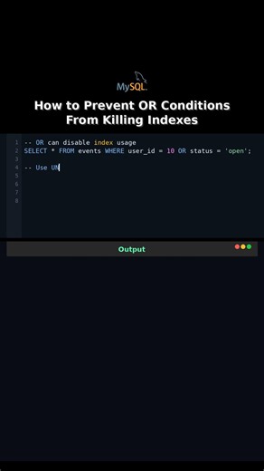 How to Prevent OR Conditions From Killing Indexes #mysql