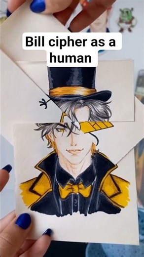 Bill cipher as a human? #billcipher #drawing #art #shorts #sketch