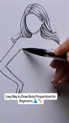 ColorSketchStudio on Instagram: "Easy Way to Draw Body Proportions for Beginners 👗✏️ Learn how to draw a female body with correct proportions using simple guidelines! This step-by-step tutorial is perfect for beginners who want to improve body anatomy and sketching skills. What you’ll learn: ✨ Easy guideline technique ✨ Body proportions ✨ Clean outline drawing Materials: ✏️ Pencil 📄 Smooth sketch paper 🖌 Optional: blending tool #drawing #bodydrawing #girlsketch #artshorts #sketching #learnart