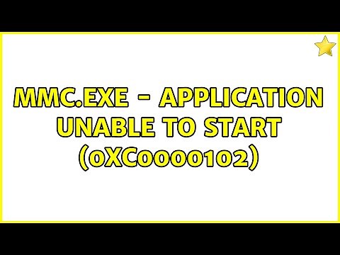 mmc.exe - Application Unable to Start (0xc0000102)