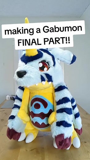 FINAL PART!! 🎉🎉🎉#plushiemaking #plushmaking #digimon #gabumon