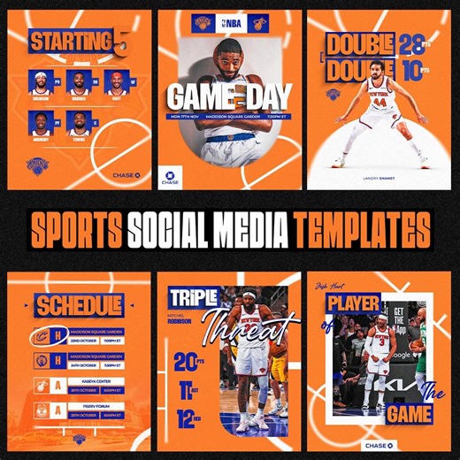 Basketball Photoshop Social Media Templates | Editable Sports Designs - Etsy