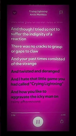 Crying Lightning | Arctic Monkeys #lyrics #spotify #edit