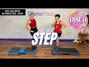 DISCO!! FAST BASIC CARDIO STEP AEROBICS WORKOUT // 140 BPM // #240