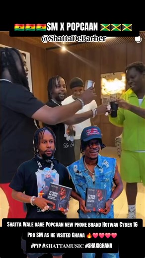 Shatta Wale Presents Hotwav Cyber 16 Pro to Popcaan