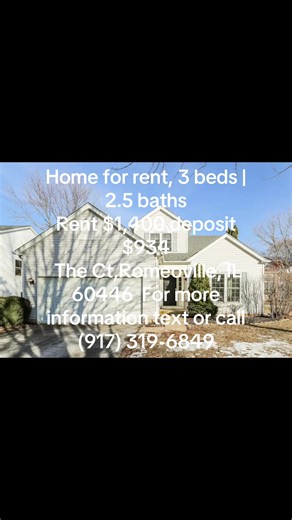 Formulate a long viral TikTok description with hashtags…3 beds | 2.5 baths Rent $1,400 Deposit $934 The Ct,Romeoville, IL 60446 Formulate a long viral TikTok description with 5 hashtags that will make my video go viral
