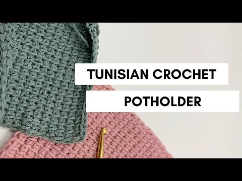 How to crochet a potholder in TUNISIAN CROCHET SIMPLE STITCH (TSS)