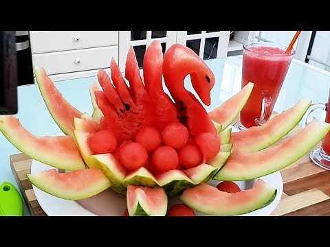 DIY Fruit Art | Watermelon Swan | Fruit & Vegetable Carving Lessons
