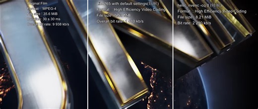 【展示】使用ffmpeg的N卡硬件编码不同cq值的对比