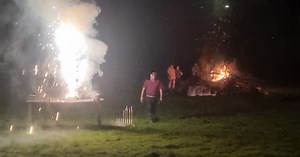 Fireworks display chaos as families flee exploding pyrotechnics