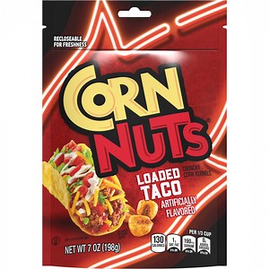 CORN NUTS Loaded Taco Flavor Plant-Based Snack, 7 oz Plastic Bag