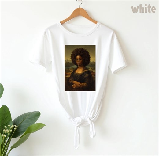 Black Mona Lisa Afro African American Black History Month T Shirt, Afro Art Inspired Graphic Tee Celebrating Black Culture and Heritage, - Etsy