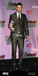 Justin Timberlake, winner of four MTV VMA Awards, including Male Artist of the Year, during the MTV Video Music Awards at Palms Casino Resort, Las Vegas Stock Photo - Alamy