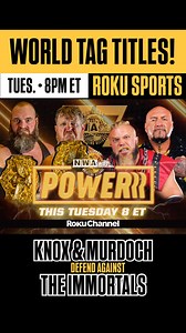 High/Low vs. The Pounce! 𝙏𝙐𝙀𝙎𝘿𝘼𝙔, Knox & Murdoch defend the NWA World Tag Titles against 2025 Crockett Cup Winners The Immortals. Don’t miss the high-octane conclusion of NWA 77! 𝙉𝙒𝘼 𝙋𝙊𝙒𝙀𝙍𝙍𝙍 𝙤𝙣 𝙍𝙤𝙠𝙪 airs every Tues., 8PM ET on Roku Sports with an 11PM ET rebroadcast the same night. 𝙋𝙇𝙐𝙎 ⚡️Thom Latimer puts “The Ten Pounds of Gold” up against “Thrillbilly” Silas Mason! ⚡️El Dragón Nihan faces “The Non-Binary Nightmare” Max the Impaler! | NWA