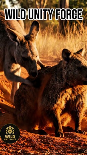 Unbelievable Footage Watch as a Kangaroo Helps Wombat Stuck in Fallen Log