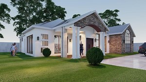 Three Bedroom Bungalow House Plans - Design Set With Foundation, Floor, Roof, Section and Elevation Plans - Etsy