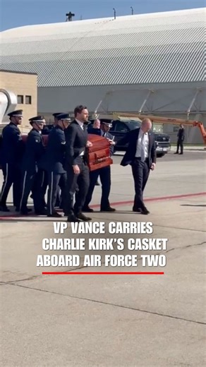 WATCH: Vice President JD Vance escorted Charlie Kirk’s casket aboard Air Force Two on Thursday, flying it to Arizona, where he will be buried. | Fox News