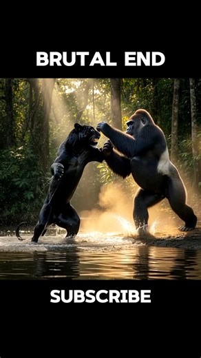 Black Panther Vs Gorilla | Wild Clashes Gorilla Vs Black Panther | Survival Fight #wildbattles #ai