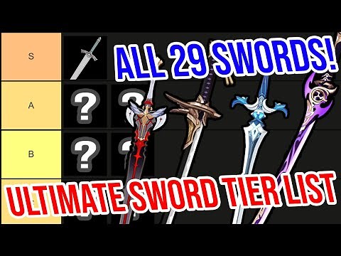 Ultimate Sword Tier List! ALL 29 SWORDS RANKED! Genshin Impact 2.6
