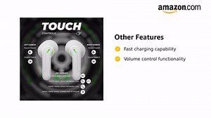 iJoy True Wireless Earbuds - 20 HR Playtime, Bluetooth Earbuds with Lights for Workouts, Gaming, Traveling - Touch Controls (White)