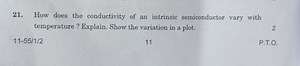 How does the conductivity of an intrinsic semiconductor vary wi... | Filo