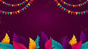 Download Carnival Celebration Background, Colorful Leaf and Garlands on Dark Background for free