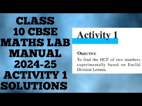 CLASS 10TH CBSE MATHS LAB MANUAL ACTIVITY 1 SOLUTIONS 2024-25 #tutelagebymehak