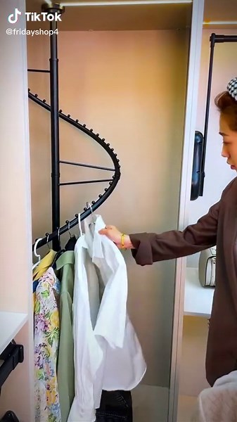 Rocker Spiral Clothes Rack - Innovative Household Storage Solution