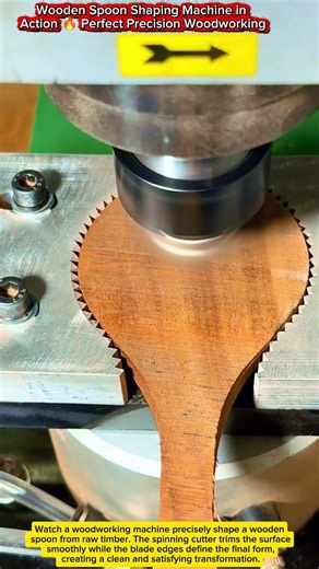 Wooden Spoon Shaping Machine in Action 🔥 Perfect Precision Woodworking
