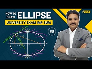 HOW TO DRAW AN ELLIPSE UNIVERSITY PROBLEM 5 IN ENGINEERING DRAWING AND ENGINEERING GRAPHICS
