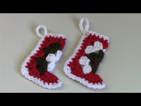 Crochet - tutorial #123: Christmas stocking
