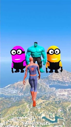 GTA 5 Crazy Water Ragdolls Spiderman Jump Fails Ep #shorts