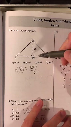 Area of triangle. sat psat math NBCAnnieLive MyAncestryStory... #Shorts #your.bummy.math.tutor