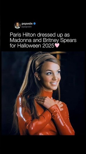 Paris Hilton dressed up as Madonna and Britney Spears for Halloween 2025 🩷