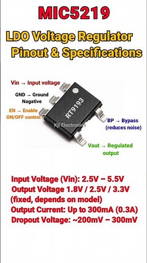 MIC5219 IC Full Details | LDO Regulator | Pin Diagram & Specifications |#shorts