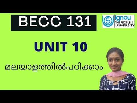 Unit 10 BECC 131 | Malayalam Video Class IGNOU