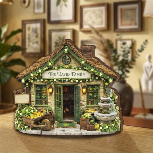 Personalized Irish Cottage Wooden Block Sign, Custom Family Name St Patrick’s Day Decor, Lucky Clover Cottage Decor, Rustic Irish Home Gift - Etsy