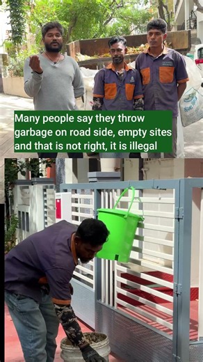 Hang your dust bin to a hook for efficient and well segregated garbage collection and transportation