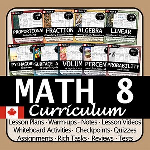 BC Math 8 Entire Curriculum Bundle | No Prep! Differentiated and Engaging!