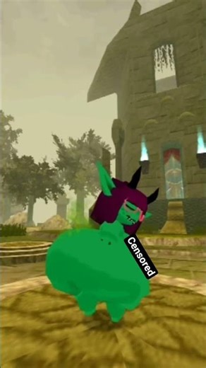 A Green Imp With A Thicc Bottom Doing The /Taunt Emote While Gassing It Up (Atlyss)