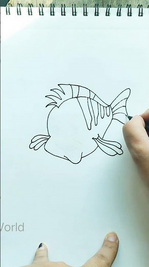 HOW TO DRAW FLOUNDER FROM LITTLE MERMAID| AERIAL FISH EASY DRAWING|#easy#drawing#trending#viral#yt