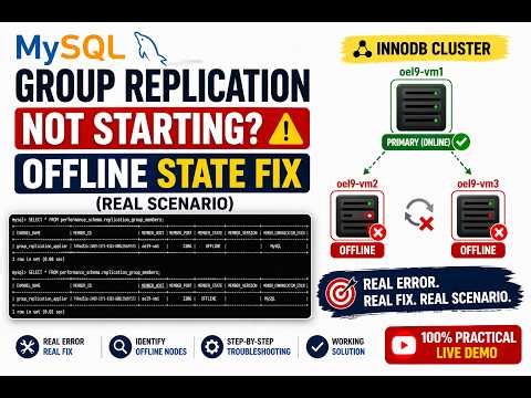 MySQL Group Replication Not Starting? OFFLINE State Fix (Real Scenario) - 1 #mysqldba #mysqlcourse