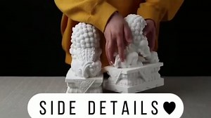 Large Size Foo Dogs Statues Pair Marble Feng Shui Guardian Lion Statues Home Outdoor Asian Decor for Entrance,Best Housewarming Congratulatory Decor to Ward Off Evil Energy,White,25cm